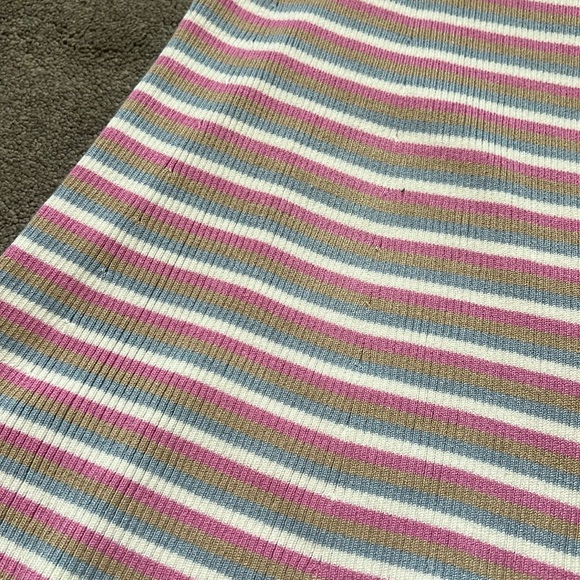 NWT Lulu's Supremely Sara Taupe Multi Striped Sweater Wrap Dress Medium - Picture 6 of 8